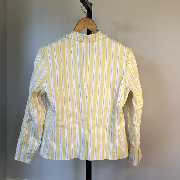 Banana Republic yellow and white striped fitted blazer size 6 - Picture 3 of 3